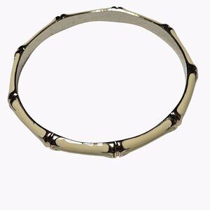 Elegant Vintage Gold Tone Bamboo Bangle Bracelet Minimalist Fashion Jewelry